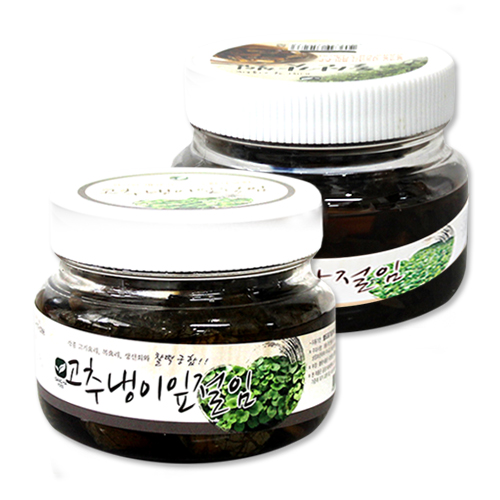 최근 인기있는 미소반 고추냉이잎 절임 300g+입맛 돋우는 돌산갓 300g, 1set 좋아요