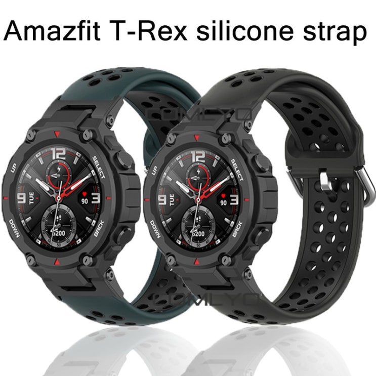 가성비 좋은 Xiaomi Amazfit T Rex 스마트 워치 팔찌 스포츠 손목 스트랩에 대한 Huami Amazfit T REX 교체 용 실리콘 밴드|스마트 액세사리|, 1개,