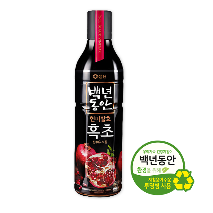 인기 급상승인 샘표 백년동안 흑초 산수유 석류 900ml, 4개 ···