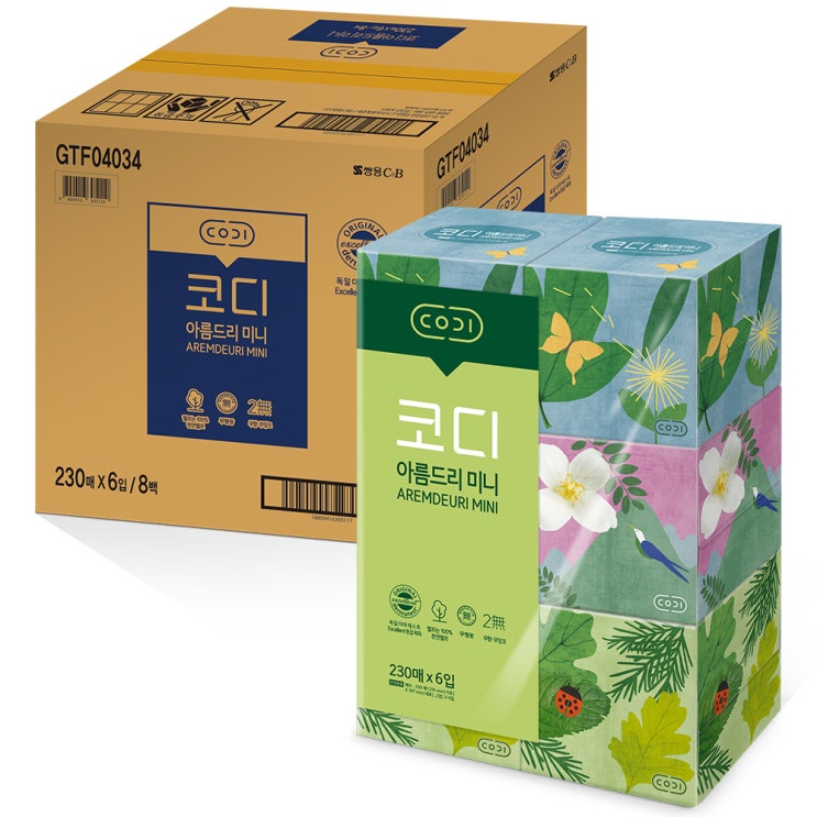 잘나가는 코디 아름드리 미니 미용티슈 2겹 랜덤발송, 6개입, 8개 좋아요 잘나가는 코디 아름드리 미니 미용티슈 2겹 랜덤발송, 6개입, 8개 좋아요
