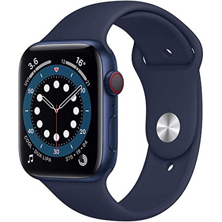 당신만 모르는 Apple Store 방문 New Apple Watch Series 6 (GPS + Cellular 44mm)-파란색 알루미늄 케이스와 딥 네이비, One Color