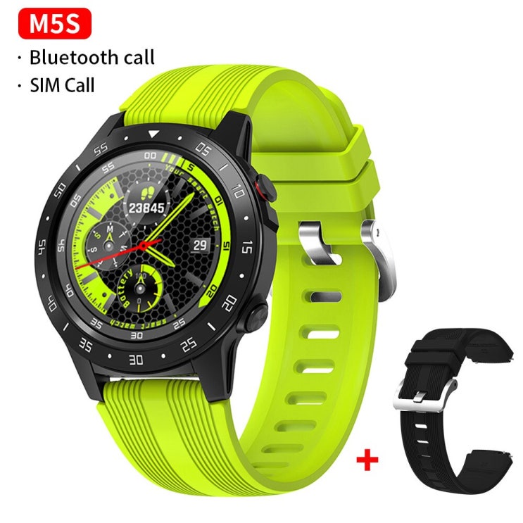 선호도 높은 GPS Smartwatch 남자 SIM 카드 피트니스 나침반 기압계 고도 M5 Mi 스마트 워치 남자 여자 2021 안 드 로이드 Xiaomi, M5S-Black Si