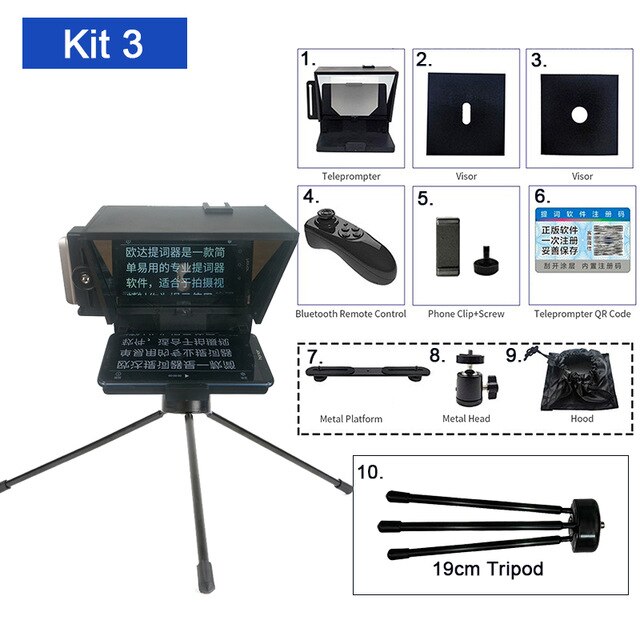 갓성비 좋은 유튜브용카메라 프롬프터 아이패드 인터뷰 음성 판독기에 대 한 미니 전화 DSLR 카메라 Teleprompter 원격, 03 Kit 3_01 CHINA ···