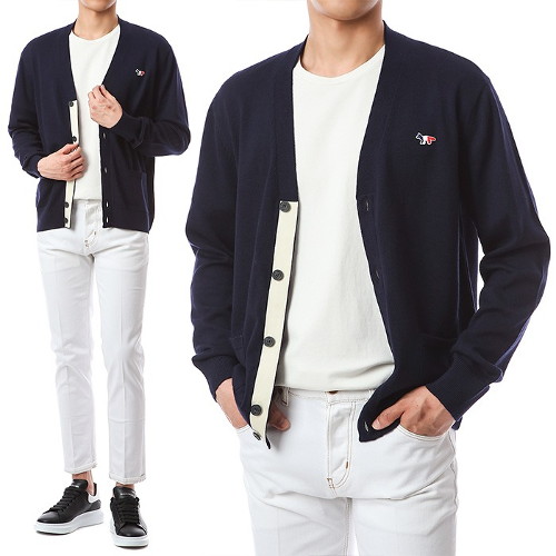 잘팔리는 MAISON KITSUNE 메종키츠네 트리플폭스 자수패치 V넥 니트가디건/FU00501KT1036 NA 추천합니다 잘팔리는 MAISON KITSUNE 메종키츠네 트리플폭스 자수패치 V넥 니트가디건/FU00501KT1036 NA 추천합니다