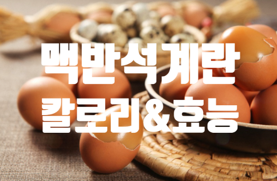  맥반석계란 칼로리와 효능 알아보아요