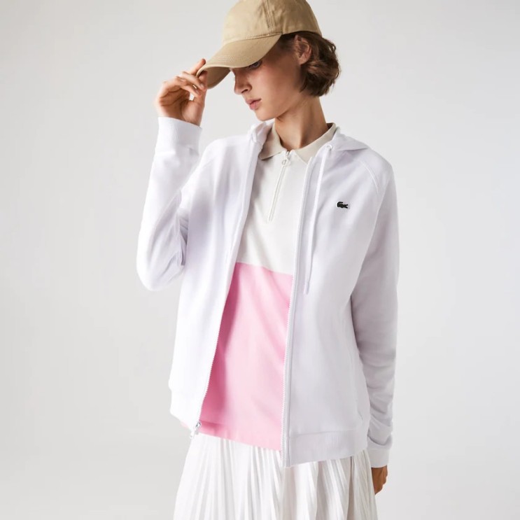 선호도 높은 라코스테 가디건 테니스 스웨트셔츠 플리스 집업 Hooded Fleece Zip Tennis Sweatshirt ···