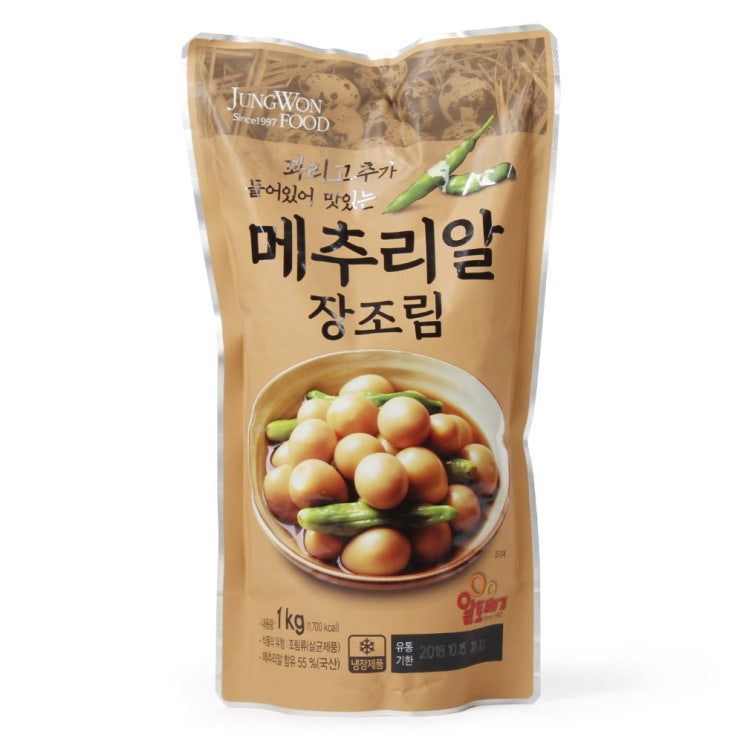 리뷰가 좋은 정원 메추리알장조림 1kg, 단품 추천해요