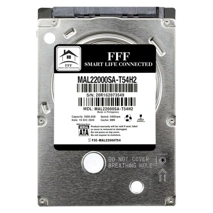 후기가 정말 좋은 2.5인치 노트북하드 2TB 에프쓰리 HDD SATA3 5400RPM 8MB 2테라 15MM, MAL22000SA-T54H2 ···