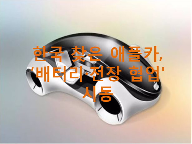  한국 찾은 애플카 배터리 전장 협업 시동 and 2차전지 관련주 정리(소재, 부품, 장비주)