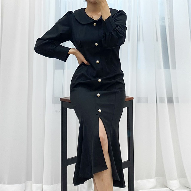  많이 팔린 스토리원 여성 라운드카라 머메이드 미디 롱 원피스 RKWM-OP164 ···