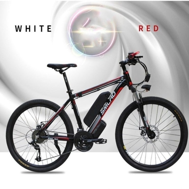 가성비갑 26 27.5 29 전기 자전거 Shimano 7 속도 E-Bike 48V 리튬 배터리, 2-36V8AH350W 26 인치 ···