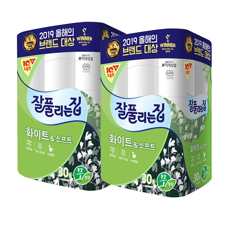 당신만 모르는 잘풀리는집 화이트&소프트 3겹 화장지 28m 30롤 X 2팩 롤화장지 ···