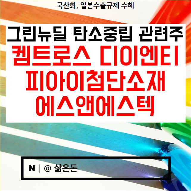  켐트로스 디이엔티 피아이첨단소재 에스앤에스텍 주가 전망 - 국산화 신소재 그린뉴딜 탄소중립 관련주