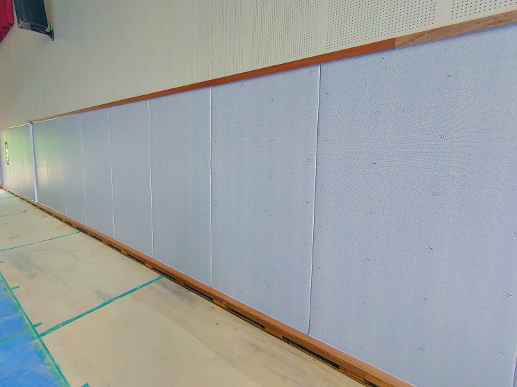 전북 장수고등학교 체육관(강당) - 다오코리아 안전 보호벽 매트(안전 패딩) 설치