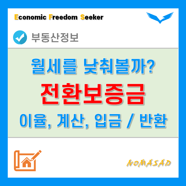 전환보증금 전환이율과 월 임대료 계산방법, 추가입금 및 반환시기는?