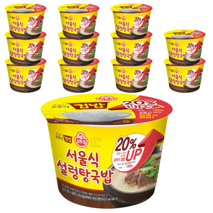 가성비갑 오뚜기 맛있는 오뚜기 컵밥 서울식 설렁탕국밥, 311g, 12개입 ···