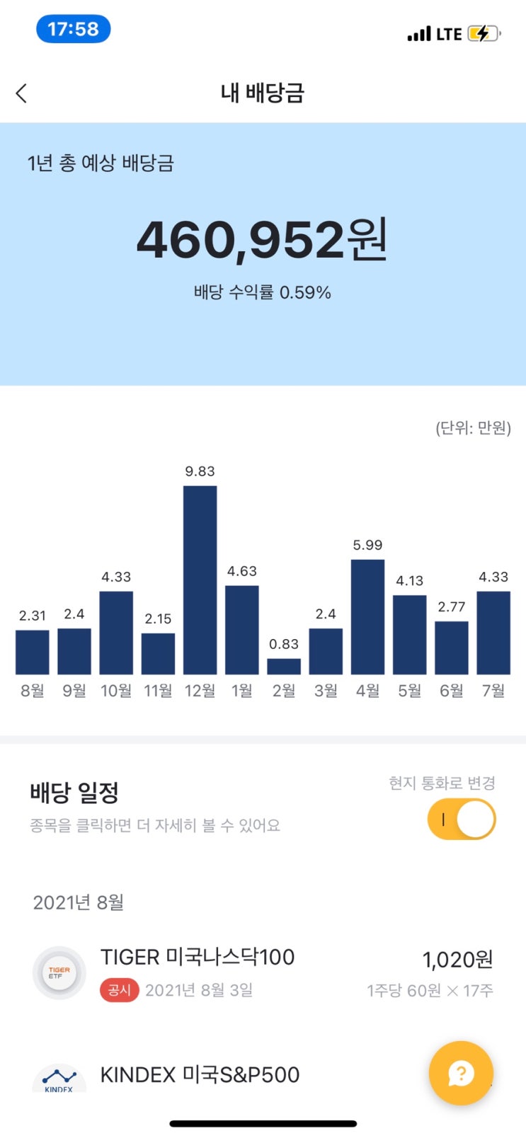 국내주식 미국주식 배당금 일정 확인 보유 포트폴리오 관리 오르락 어플 +인증서 자산연동 (더리치 비교)