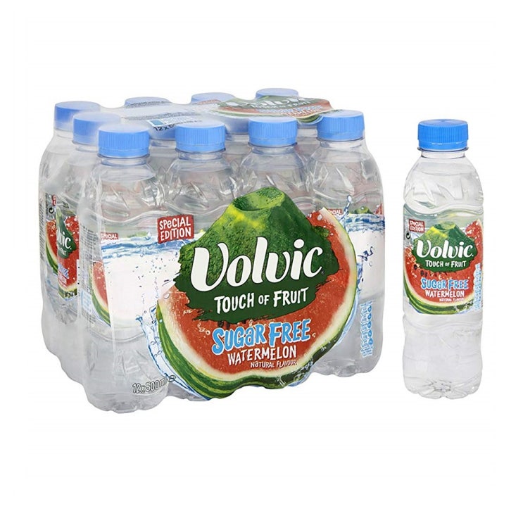 인지도 있는 Volvic 볼빅 과일 무설탕 수박 미네랄 워터 500ml 12개입, 1set ···