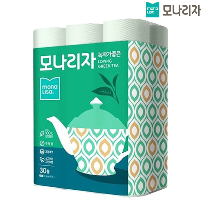 핵가성비 좋은 모나리자 녹차가좋은 3겹 엠보싱 30M 30롤 x1팩, 단품 좋아요 핵가성비 좋은 모나리자 녹차가좋은 3겹 엠보싱 30M 30롤 x1팩, 단품 좋아요