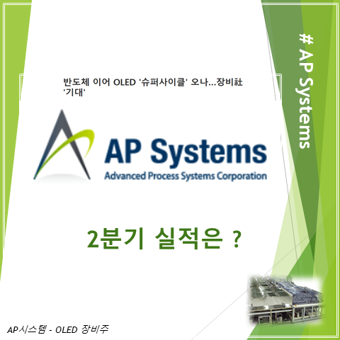  반도체 이은 OLED 슈퍼사이클의 최대수혜주 AP시스템 2분기 실적 주가 및 배당 (feat. 소재 부품 장비)