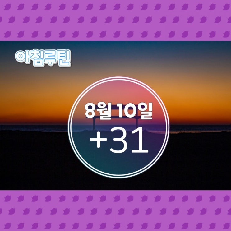  아침루틴 8월 10일