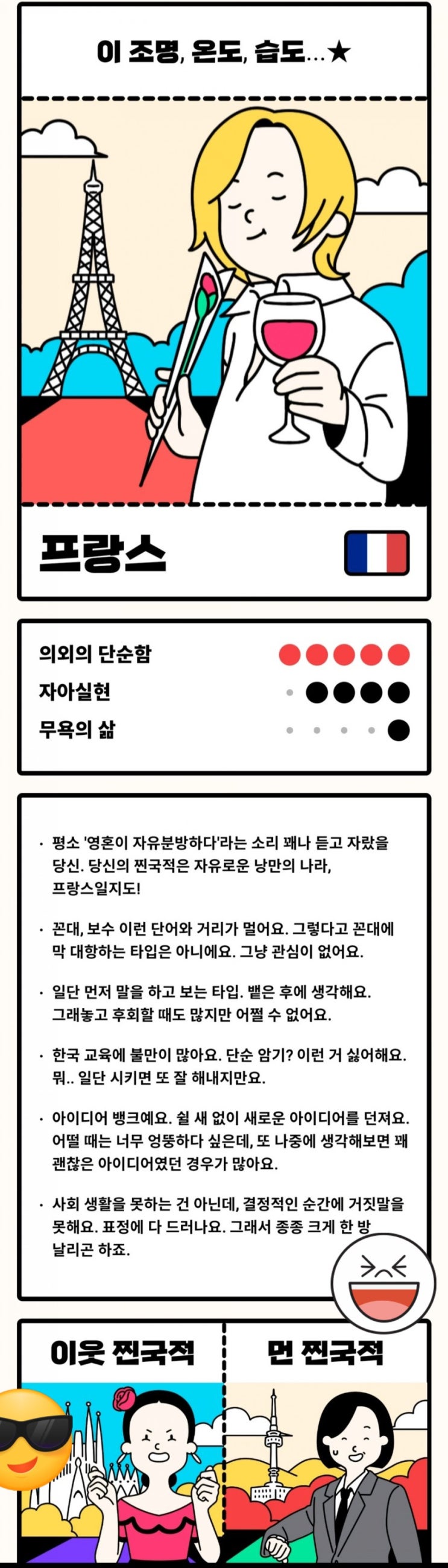  찐국적 테스트 심리 테스트 재밌네요^^