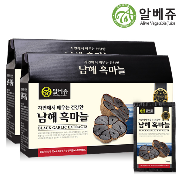 인기있는 알베쥬 남해 흑마늘즙 30포 흙마늘 진액 즙, 70ml, 2박스 추천합니다