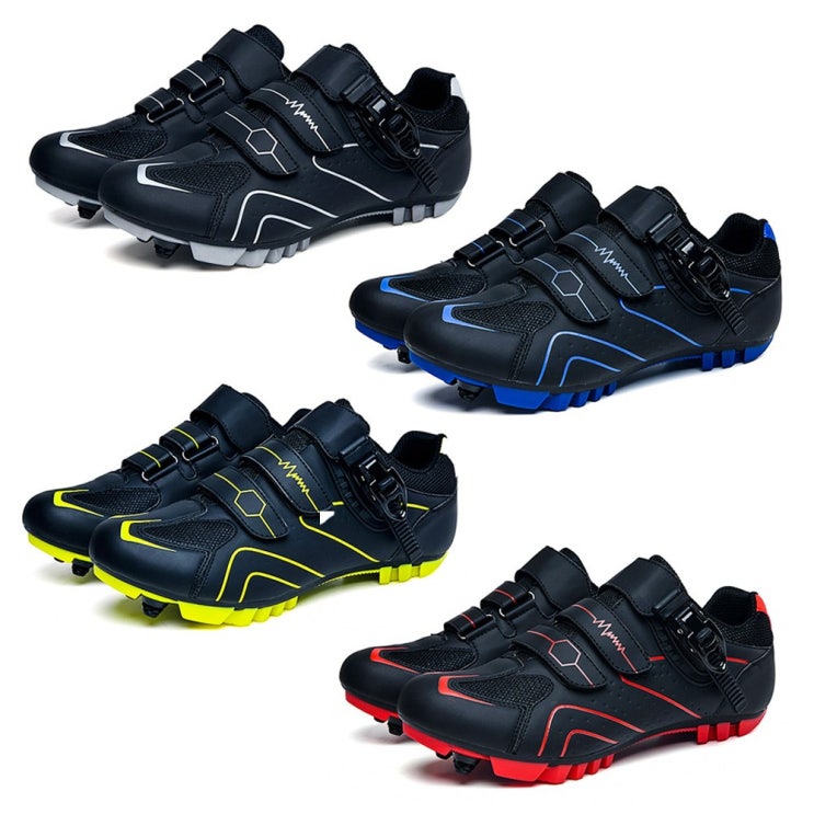 구매평 좋은 2021년 바이크 자전거 신발 MTB 싸이클링 로드 벨크로 클릿슈즈 Cleat Shoes, 일반형(R768), 레드, 43(270~275mm) ···