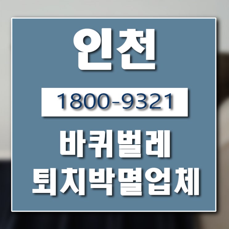  인천 바퀴벌레 퇴치 업체 버그헌터119인천센터 입니다.
