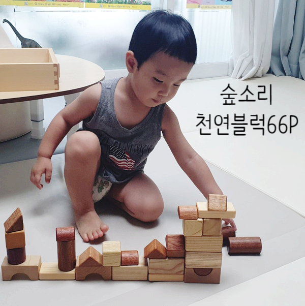  원목블럭 숲소리 천연블럭 66P 안전한 아기장난감으로 추천!