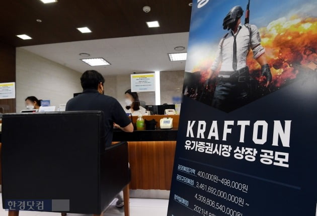  크래프톤, 상장 신고식 '참담'…공모가 밑으로 '뚝'