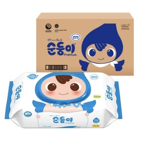 인지도 있는 순둥이 프리미엄 엠보싱 유아물티슈 캡형 무향 NC-01, 70매입, 100팩 ··· 인지도 있는 순둥이 프리미엄 엠보싱 유아물티슈 캡형 무향 NC-01, 70매입, 100팩 ···