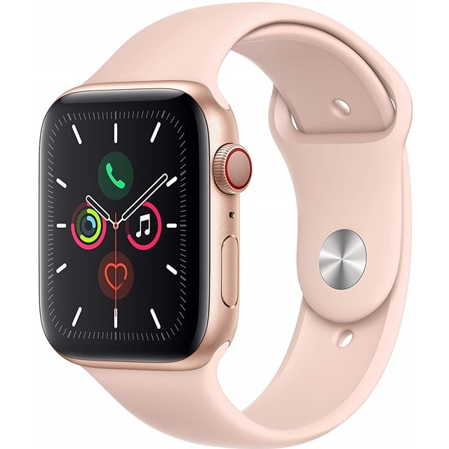 후기가 정말 좋은 애플 Apple Watch Series 5 (GPS + Cellular) 44mm Gold Aluminum Case with Pink Sand Sport Band