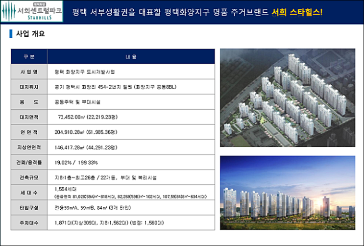 평택 화양 서희 스타힐스 센트럴파크 분양정보