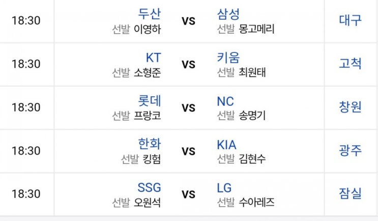 2021신한은행 SOL KBO리그 프로야구 8월11일 경기일일정 각 경기 #선발투수 #키플레이어 #오늘의날씨 2021신한은행 SOL KBO리그 프로야구 8월11일 경기일일정 각 경기 #선발투수 #키플레이어 #오늘의날씨