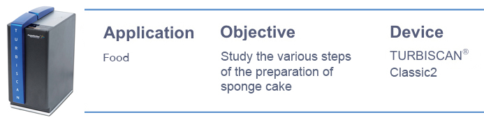 분산안정성 유화안정성 Application Study of the making of sponge cake