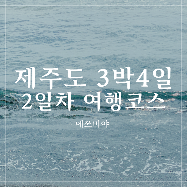  [제주도 여행] 제주도 3박 4일 서귀포 여행 코스, 광치기 해변 / 우도 / 보롬왓