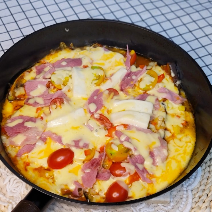 가지 피자, 노오븐 팬 치즈 구이 만들기! 노밀가루 피자 만들 수 있어요~