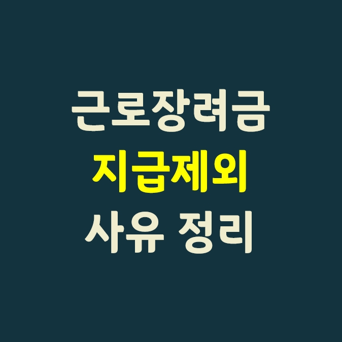  근로(자녀)장려금 지급제외 사유 정리