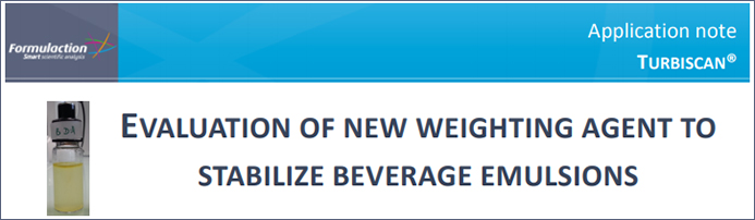 분산안정성 유화안정성 Application beverage - weighting agent