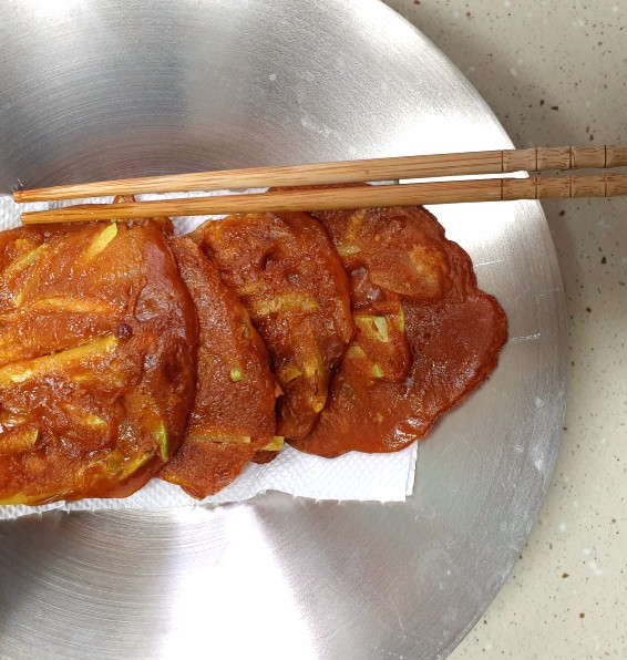  추억의 여름별미 둥근 호박 장떡 만들기