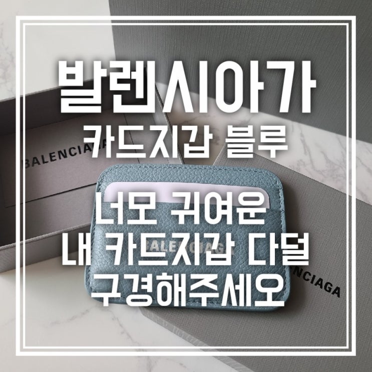 발렌시아가 카드지갑 블루 색상 너무 예뻐/장단점 후기