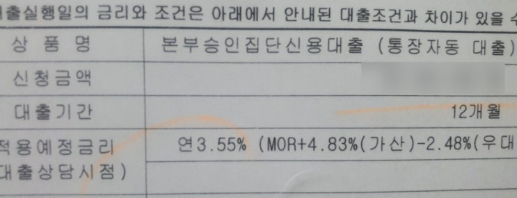  금리 오른다더니 많이 오름(KB 국민 마이너스통장대출)