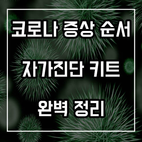 코로나 증상 순서 및 자가진단 키트 코로나 증상 순서 및 자가진단 키트