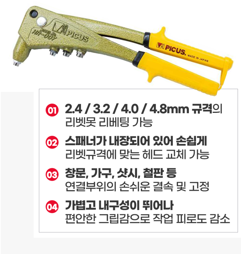 핸드 수동 리벳건 사용법 : 네이버 블로그
