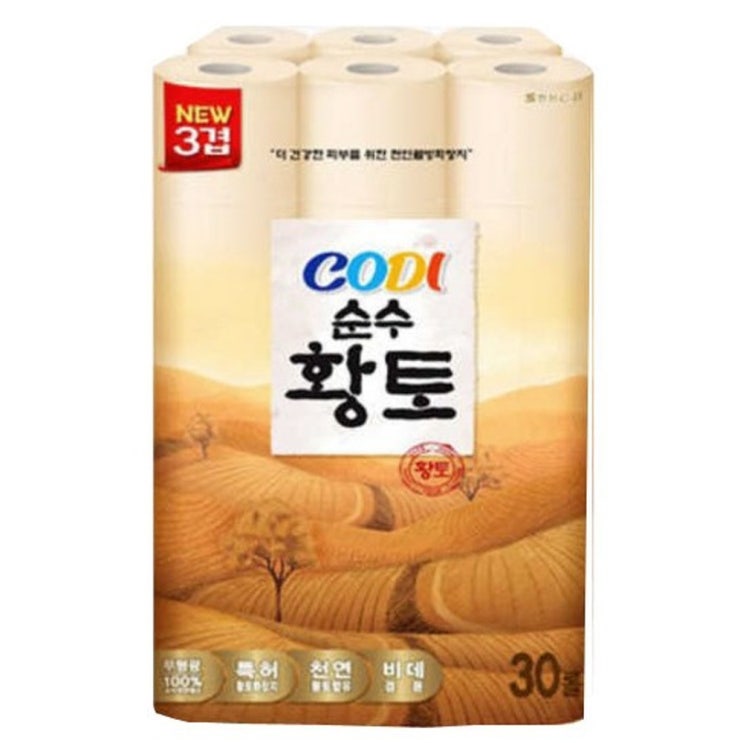 인기 많은 코디 웰빙 황토 롤화장지 3겹 27m, 30롤, 1팩 ··· 인기 많은 코디 웰빙 황토 롤화장지 3겹 27m, 30롤, 1팩 ···