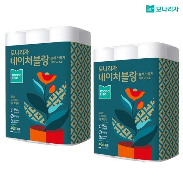 인기있는 모나리자 프레스티지 40m 30롤 X 2팩 잘녹는 고급화장지 좋아요 인기있는 모나리자 프레스티지 40m 30롤 X 2팩 잘녹는 고급화장지 좋아요
