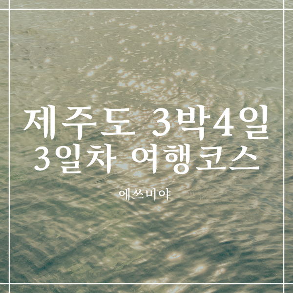  [제주도 여행] 제주도 3박 4일 여행 서귀포에서 떠난 서쪽 코스, 중문 대포 주상절리대 / 협재 해수욕장 / 금오름