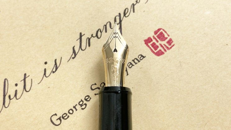  Habit is stronger than reason (Engrosser’s script, copperplate, Platinum #3776 Century SF nib)