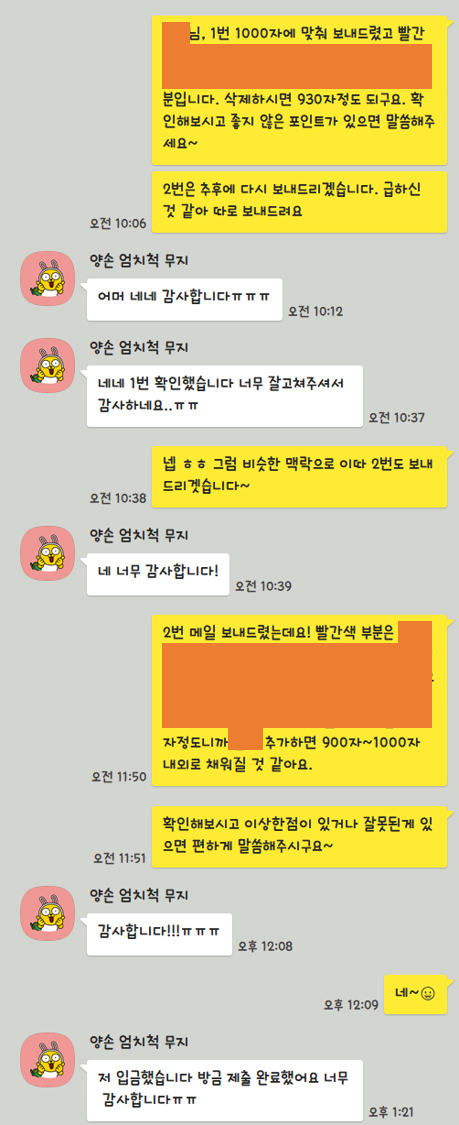  첨삭 후기 1. 경력직 회계